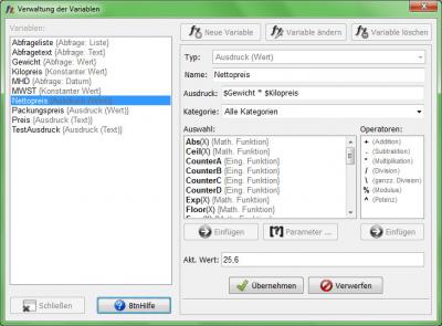 Heyer's Etiketten-Studio Pro - Variablen