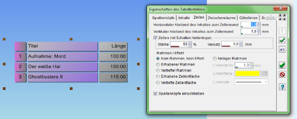 Heyer's CD+DVD-Hüllen - Tabellenfeld